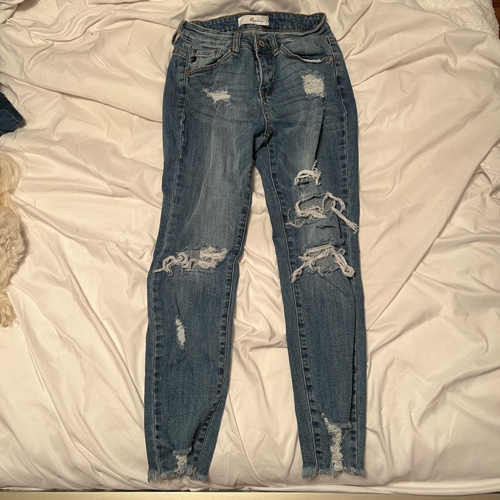 Low-Rise Ripped Skinny Jeans